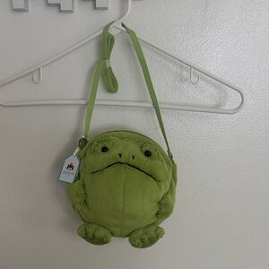 Jelly Cat Ricky Rain Green Frog Plush Bag